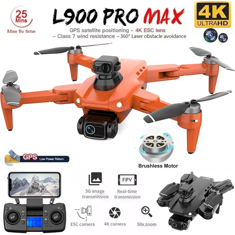Rc Helicopter Electric - L900 Pro MAX GPS Drone 4K