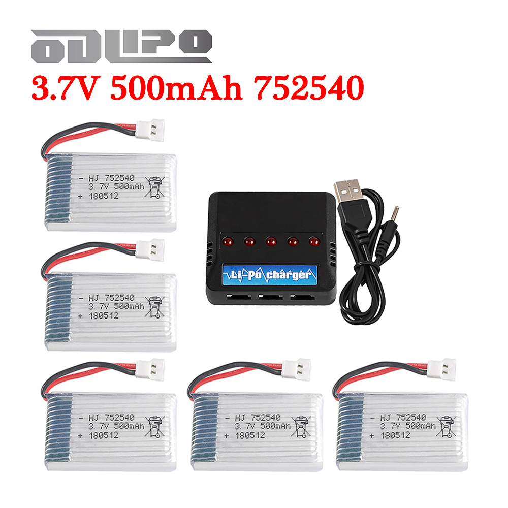 Rc Helicopter Coaxial - H31 Battery 3.7V 500mAh 752540 Lipo