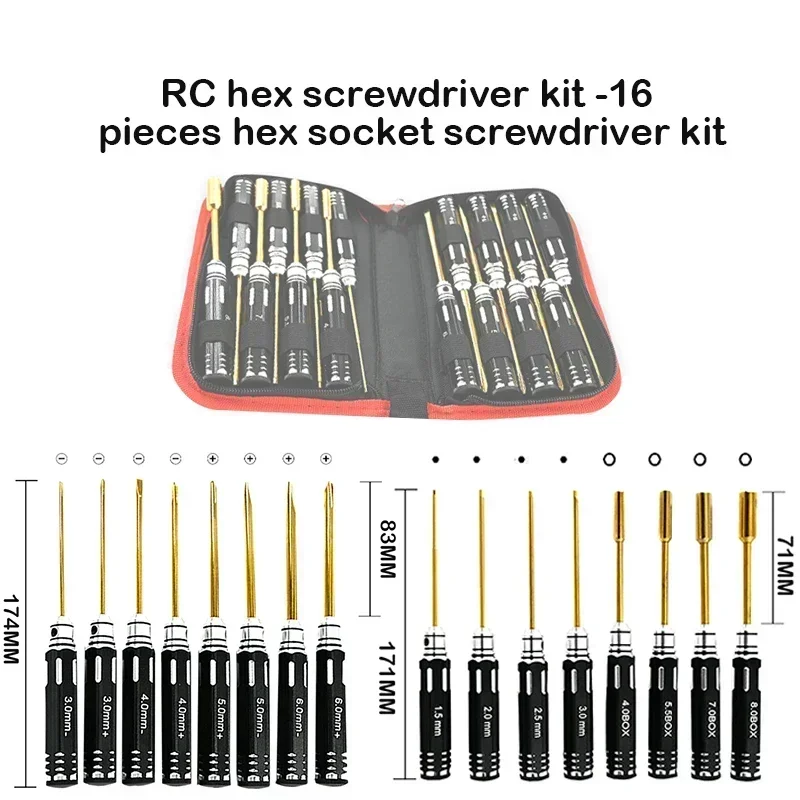 RC Hex Driver Set - 16pcs Hex  - Rc Helicopter Tool Kit ulasan dan harga