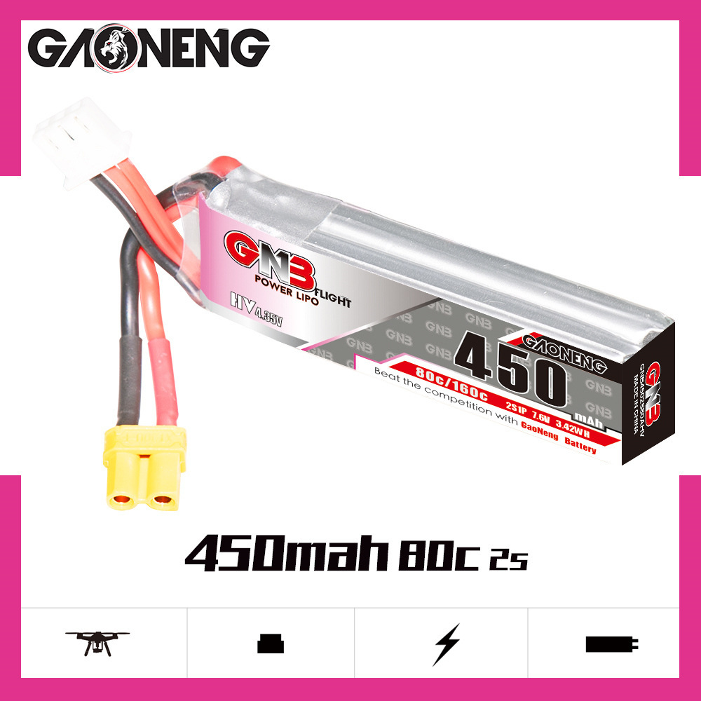 GNB LiPo Battery HV 2S 7.6V 45 - Rc Helicopter Battery ulasan dan harga